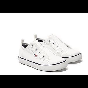 The kids white laceless Sneakers